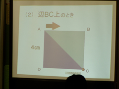 動点にともなって変化する面積の様子