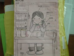 一人一人が自己紹介プリントに記入しました。