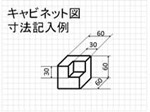 キャビネット図の寸法記入の仕方を見せる。
